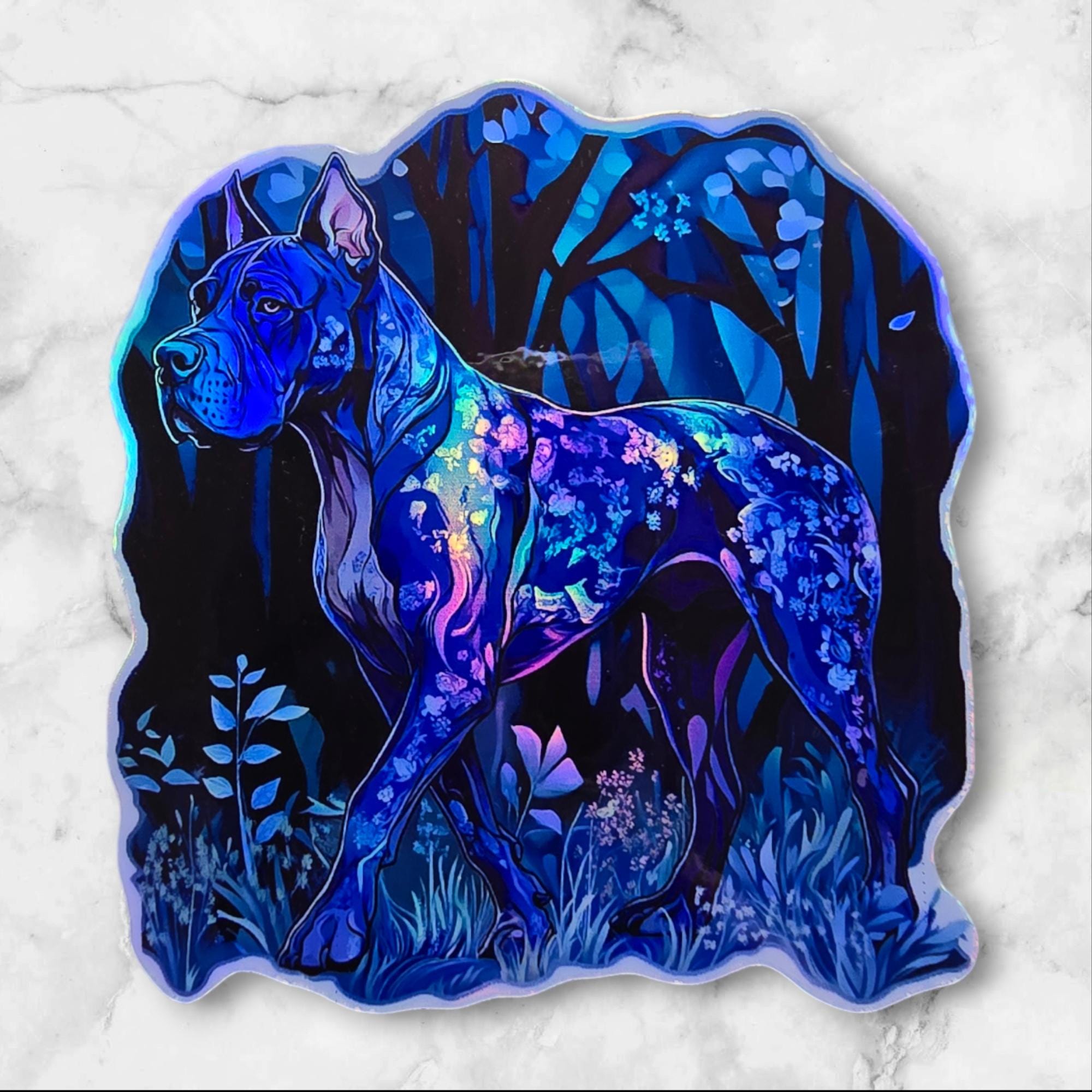 Floral Cane Corso Sticker: Italian Mastiff Vinyl Decal