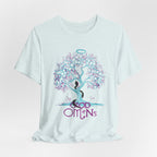 Good Omens Tree of Knowledge Doodle Aziraphale graphic shirt featuring Comic Con Fandom Jersey Short Sleeve Tee in Army