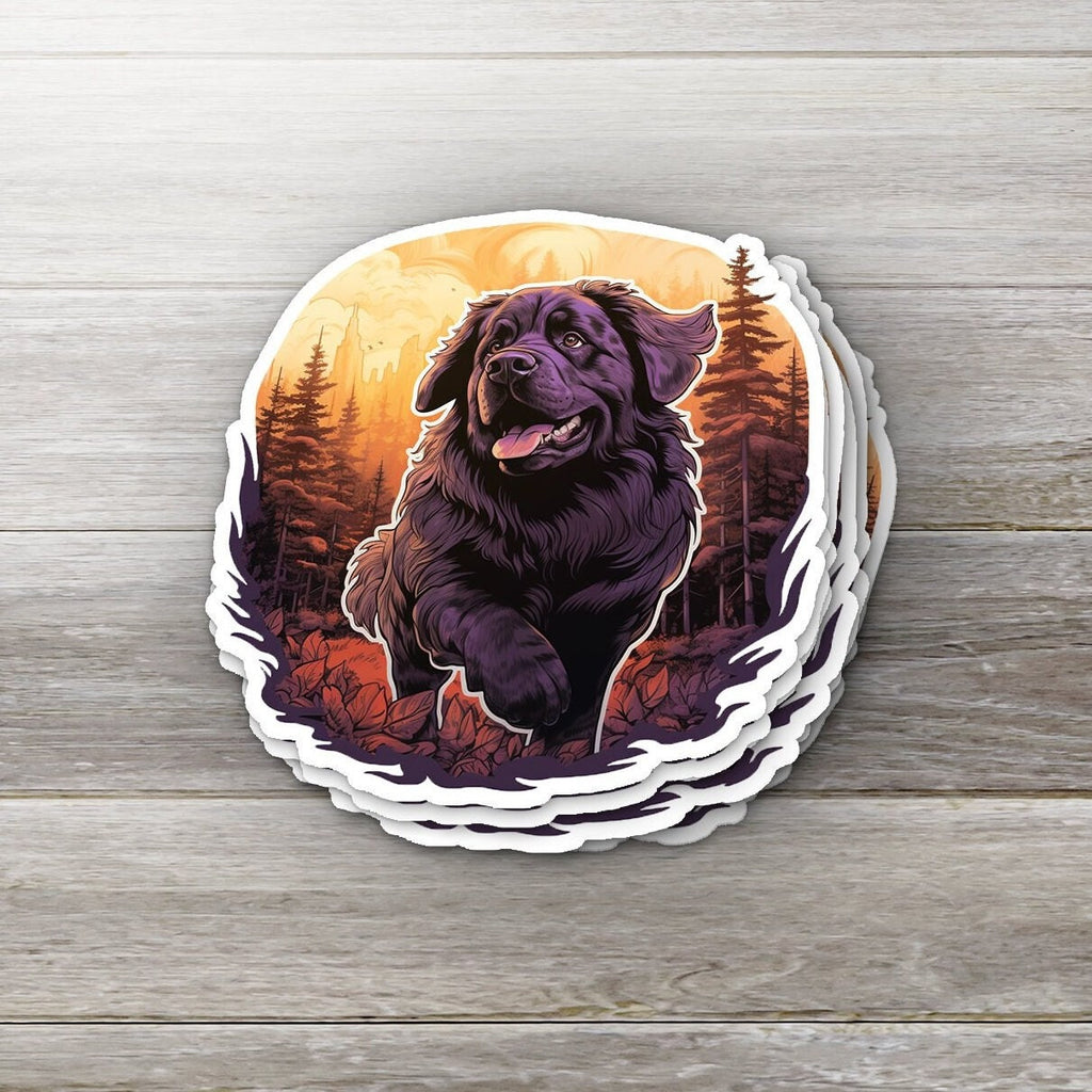 Witchy Newfoundland Dog Sticker: Holographic Newfie Decal