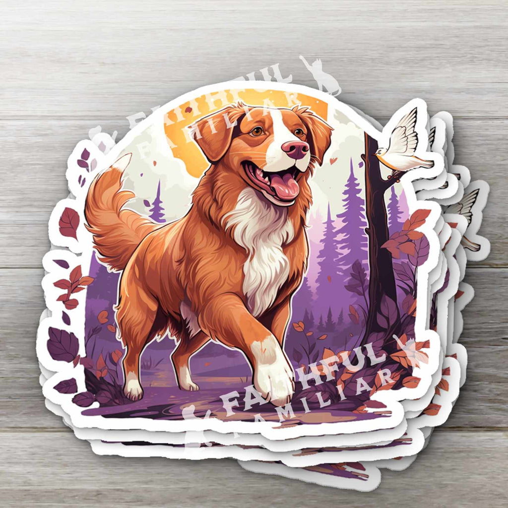 Holographic Nova Scotia Duck Tolling Retriever Sticker: Witchy Dog Familiar