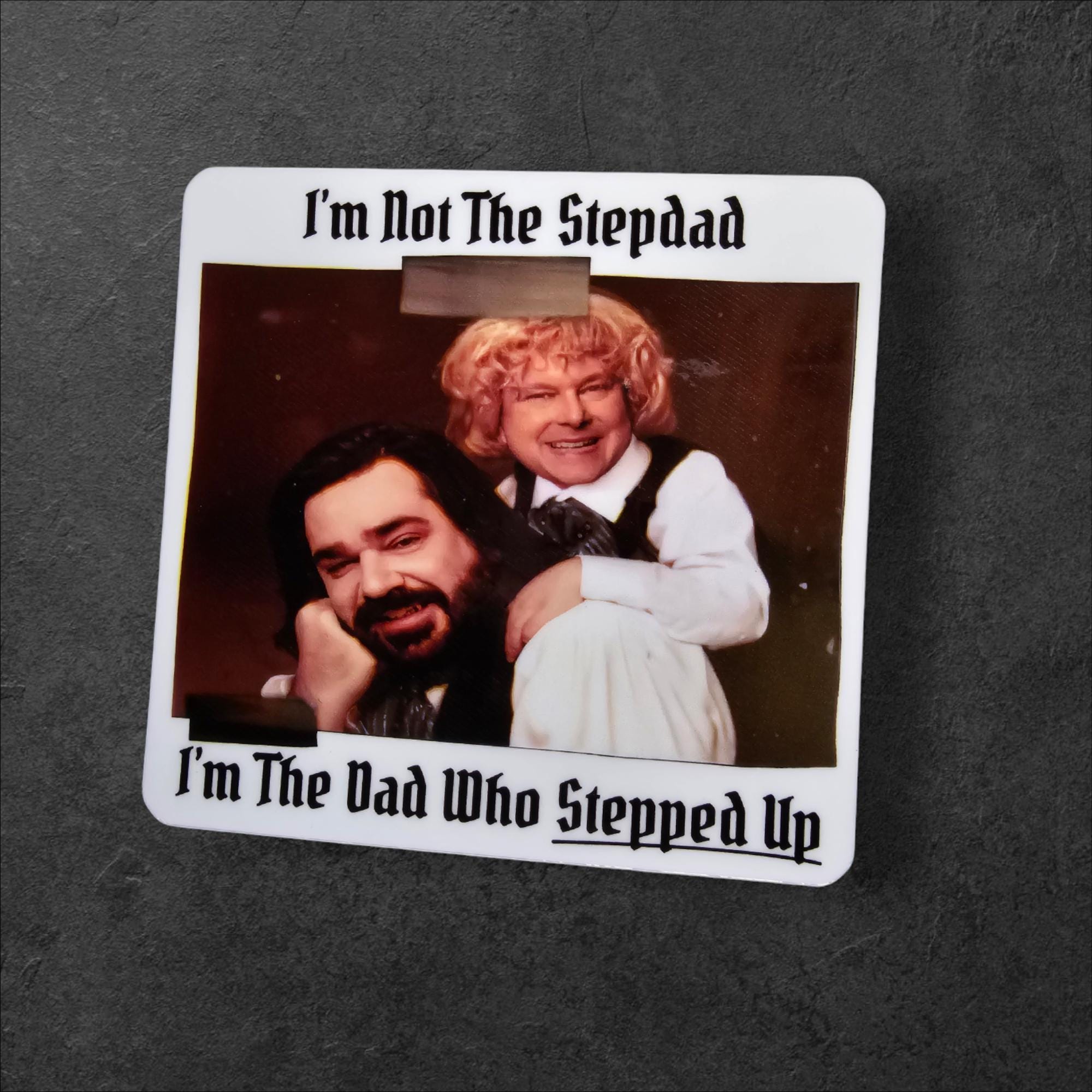 What We Do in the Shadows Vinyl Sticker: Laszlo & Baby Colin - Step Dad