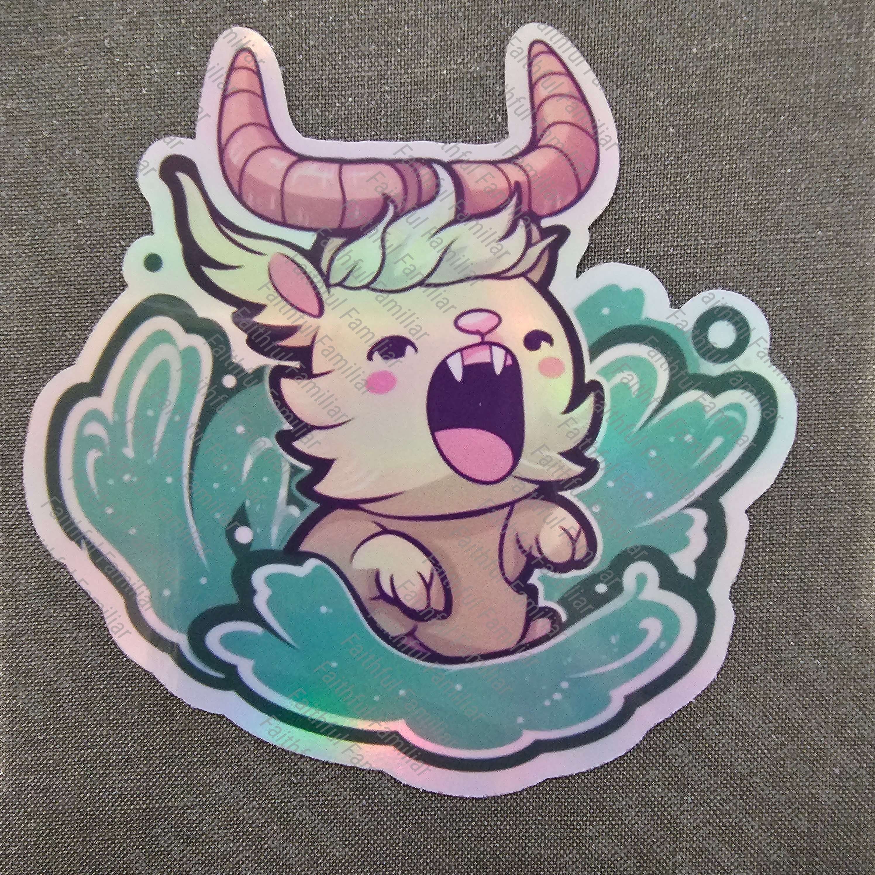 Capricorn Sea Goat Sticker - Water Resistant Holographic Astrological Decal