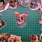 Trippy Corgi : Waterproof Dog Art vinyl sticker