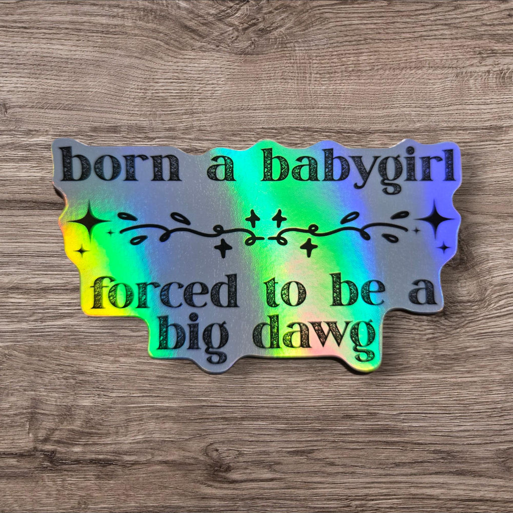 Funny Feminist Vinyl Sticker | Born a Babygirl, Big Dawg