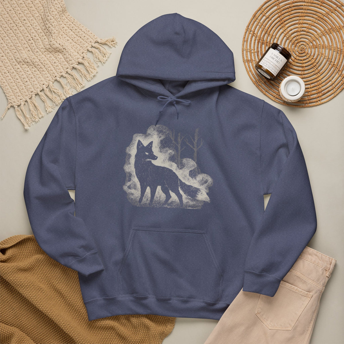 Additional photo of Wolf Silhouette — Night Forest Wolf Graphic hoodie