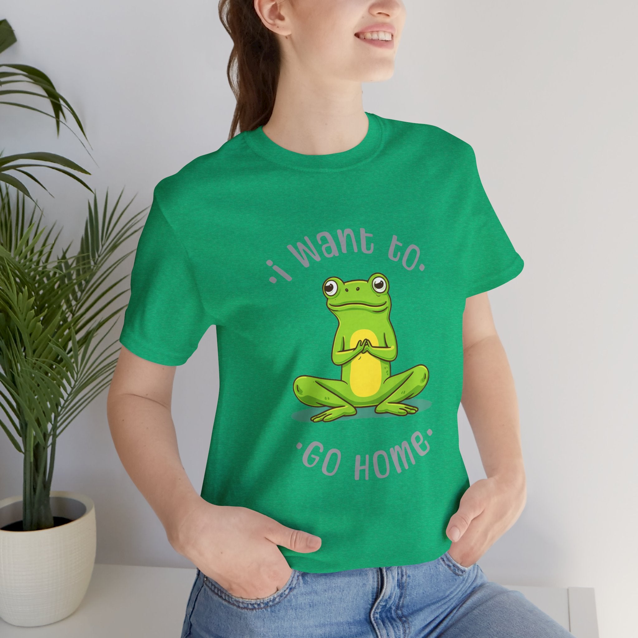 I Want To Go Home Frog Tee — Cute Meditation Frog Graphic T-Shirt