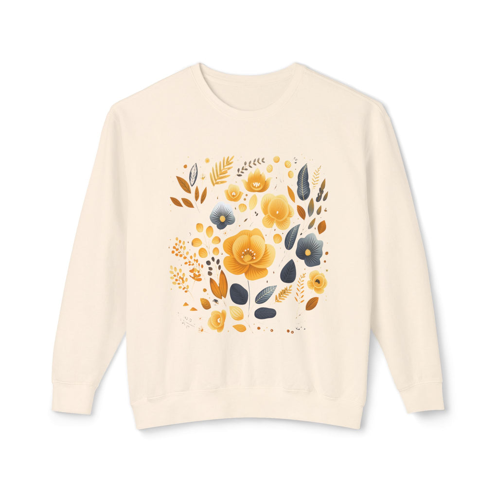 Golden Blooms graphic sweatshirt featuring Vintage Botanical Floral
