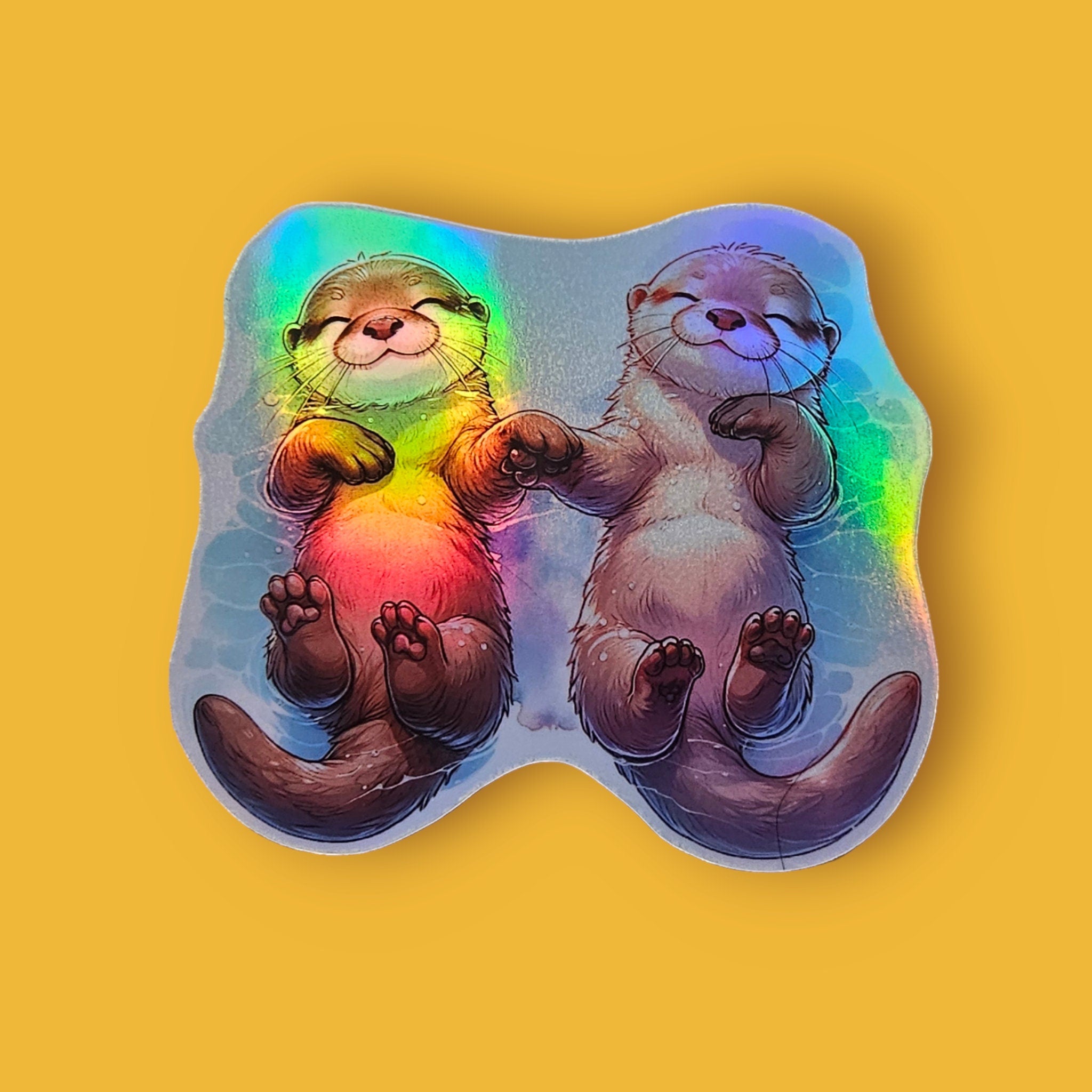 Watercolor Otter Vinyl Sticker – Animal Laptop Decal