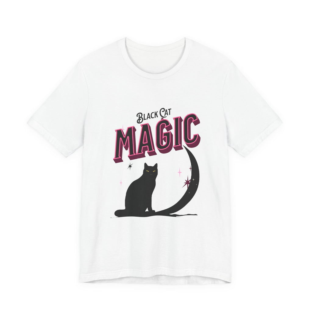 Black Cat Magic T‑Shirt — Halloween Moon Cat Graphic Tee