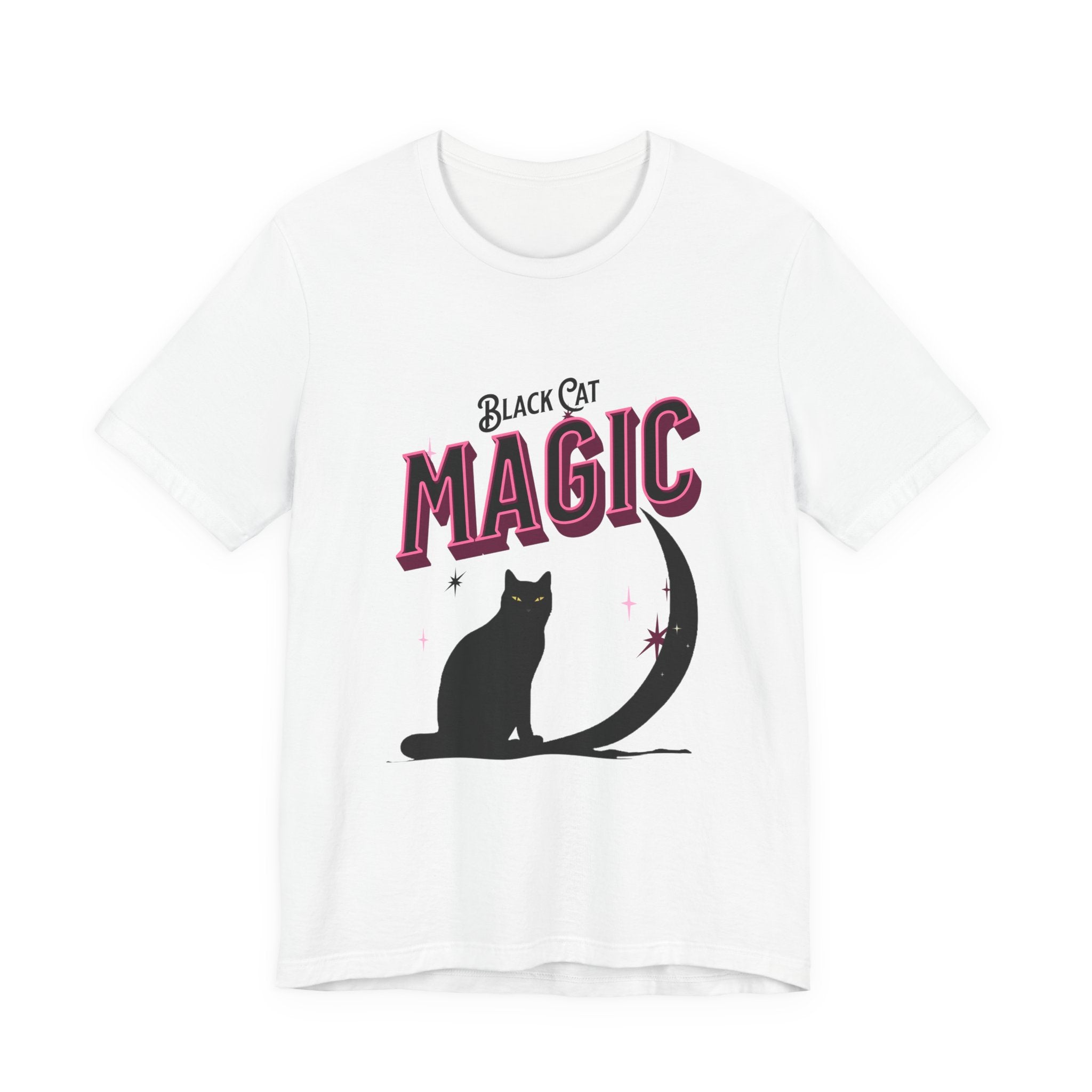 Black Cat Magic T‑Shirt — Halloween Moon Cat Graphic Tee