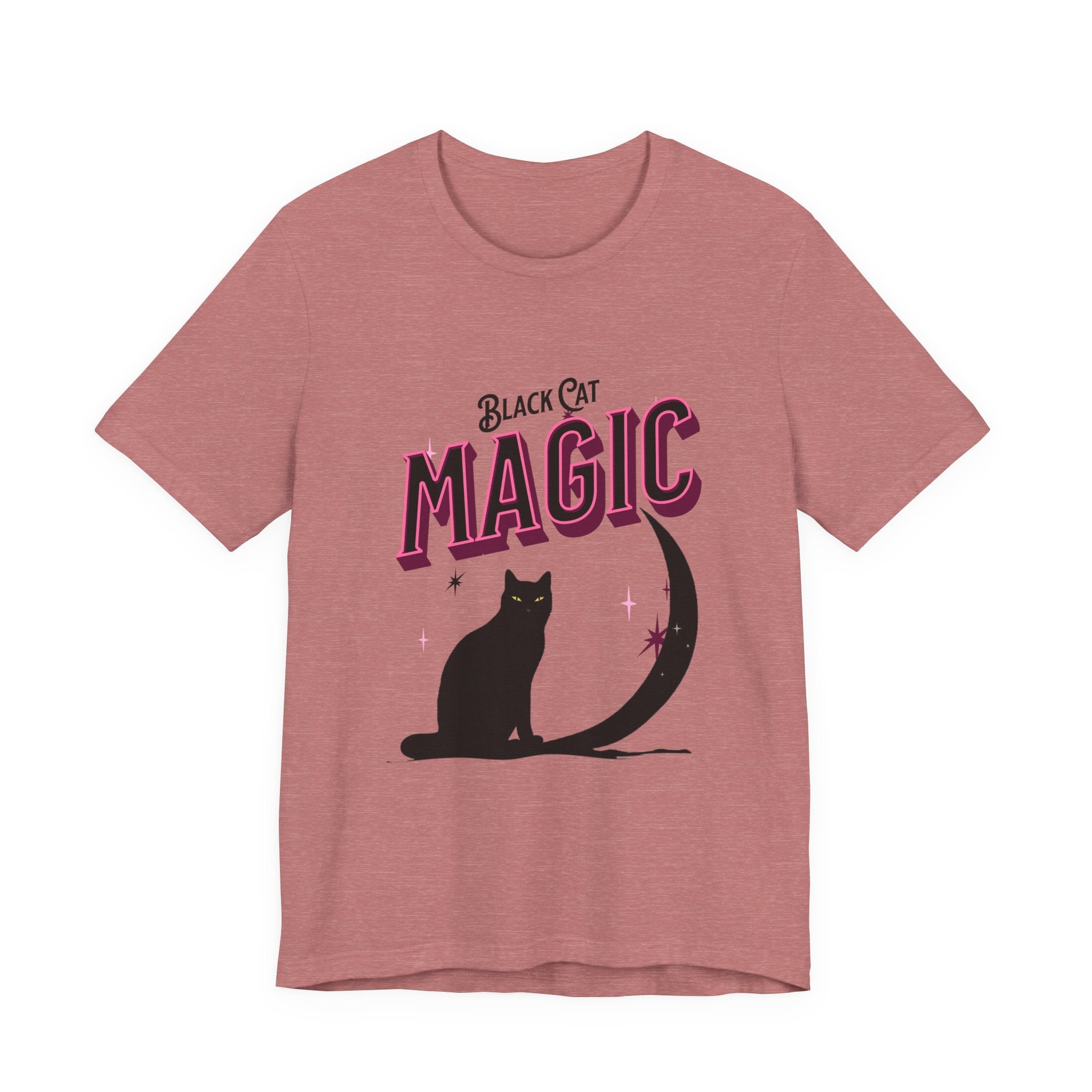 Black Cat Magic T‑Shirt — Halloween Moon Cat Graphic Tee