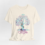 Good Omens Tree of Knowledge Doodle Aziraphale graphic shirt featuring Comic Con Fandom Jersey Short Sleeve Tee