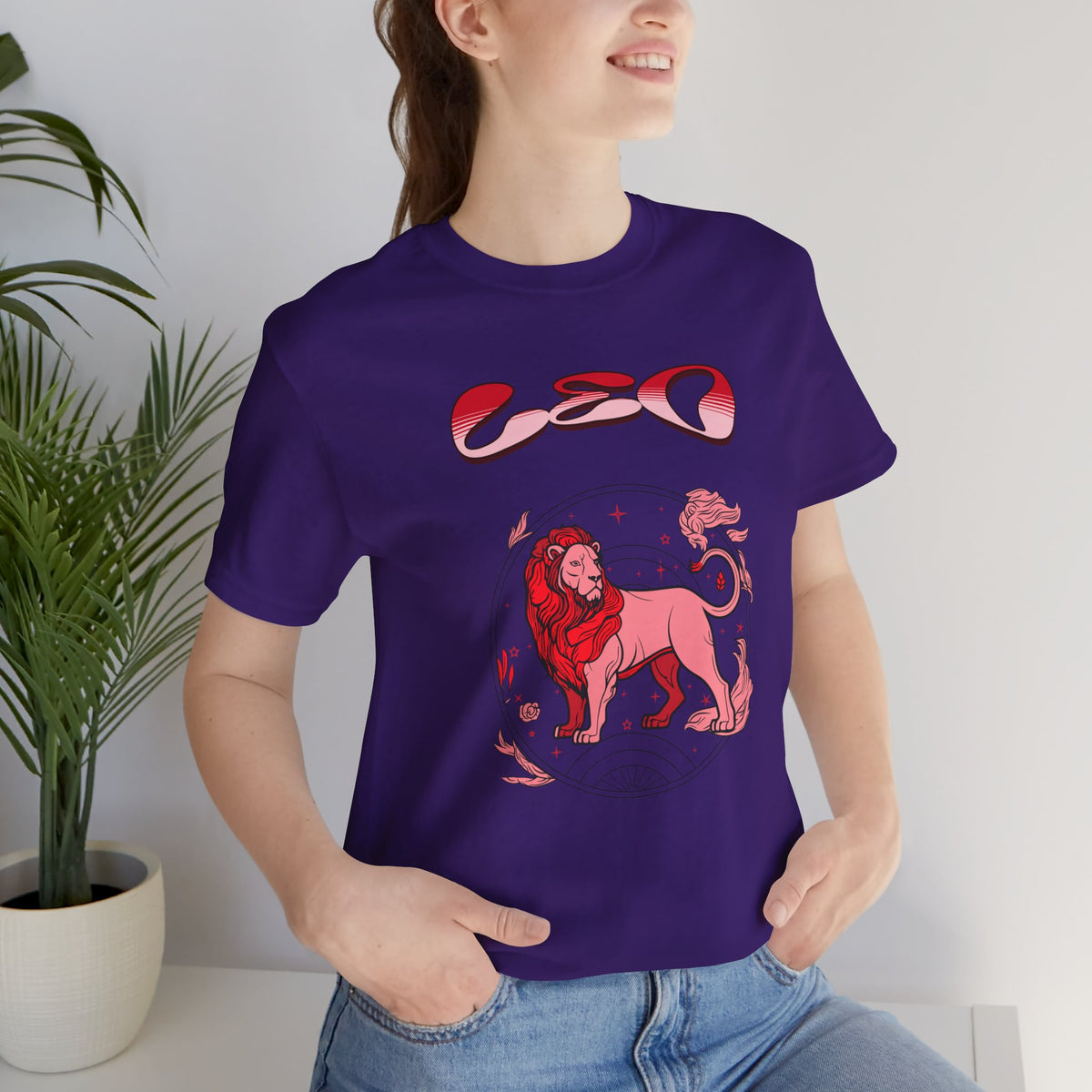Leo Zodiac graphic shirt featuring Red Lion Astrology Birthday