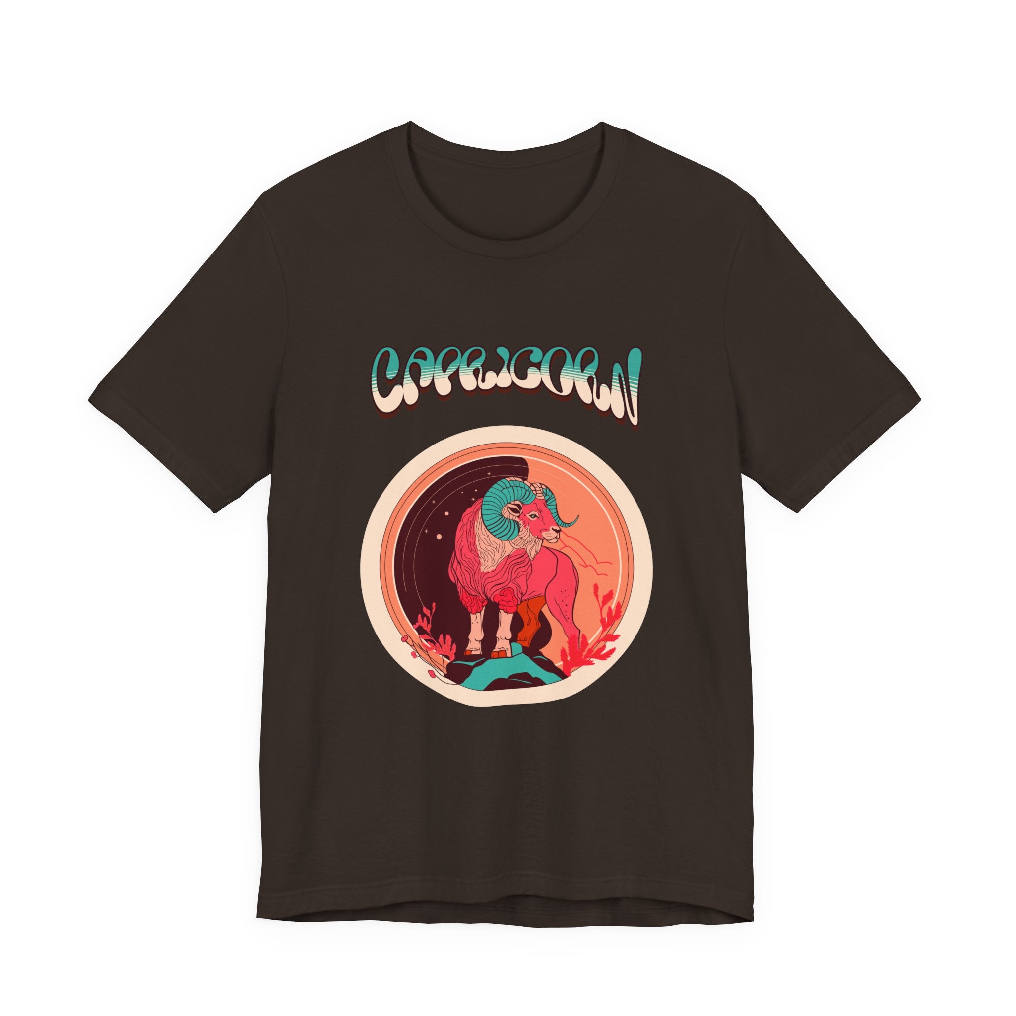 Capricorn Zodiac Tee — Retro Cosmic Goat Graphic Shirt