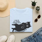 Additional photo of Cat Graphic — "I Can Do All Things Through Spit" Cute Funny Cat T-shirt