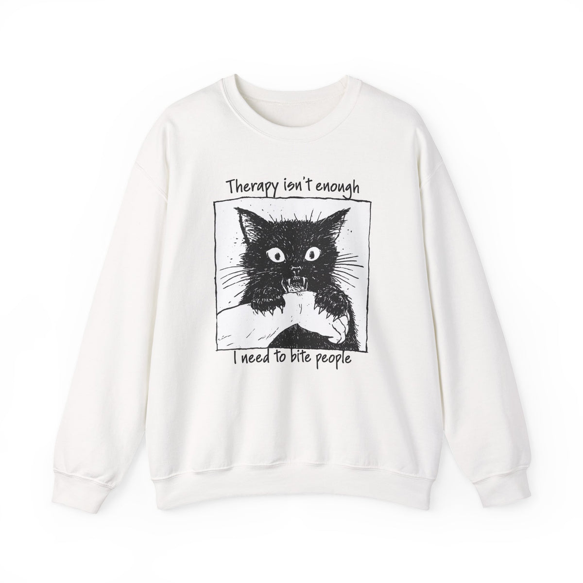 Additional photo of Therapy Isn’t Enough I Need to Bite People sweatshirt