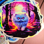 Persian Cat Familiar Holographic vinyl sticker