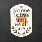 Mutual Aid : Feminist Protest Art vinyl sticker featuring Earth Tone Floral in White