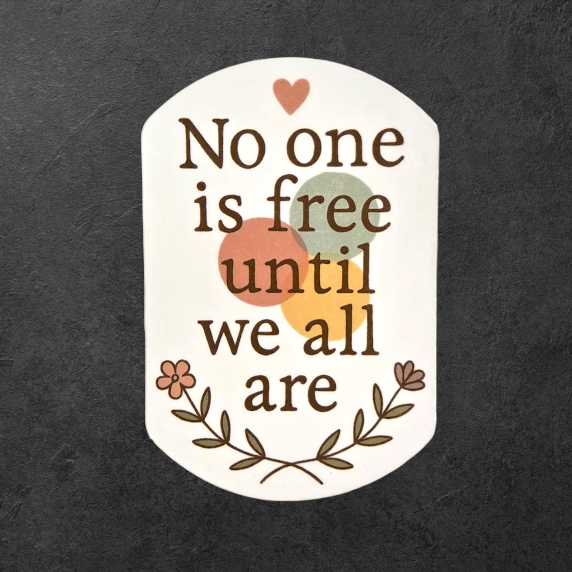 Mutual Aid Vinyl Sticker: Feminist Protest Art, Earth Tone Floral