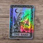 Bard Frog vinyl sticker featuring Fantasy Tarot Art Water-Resistant Vinyl