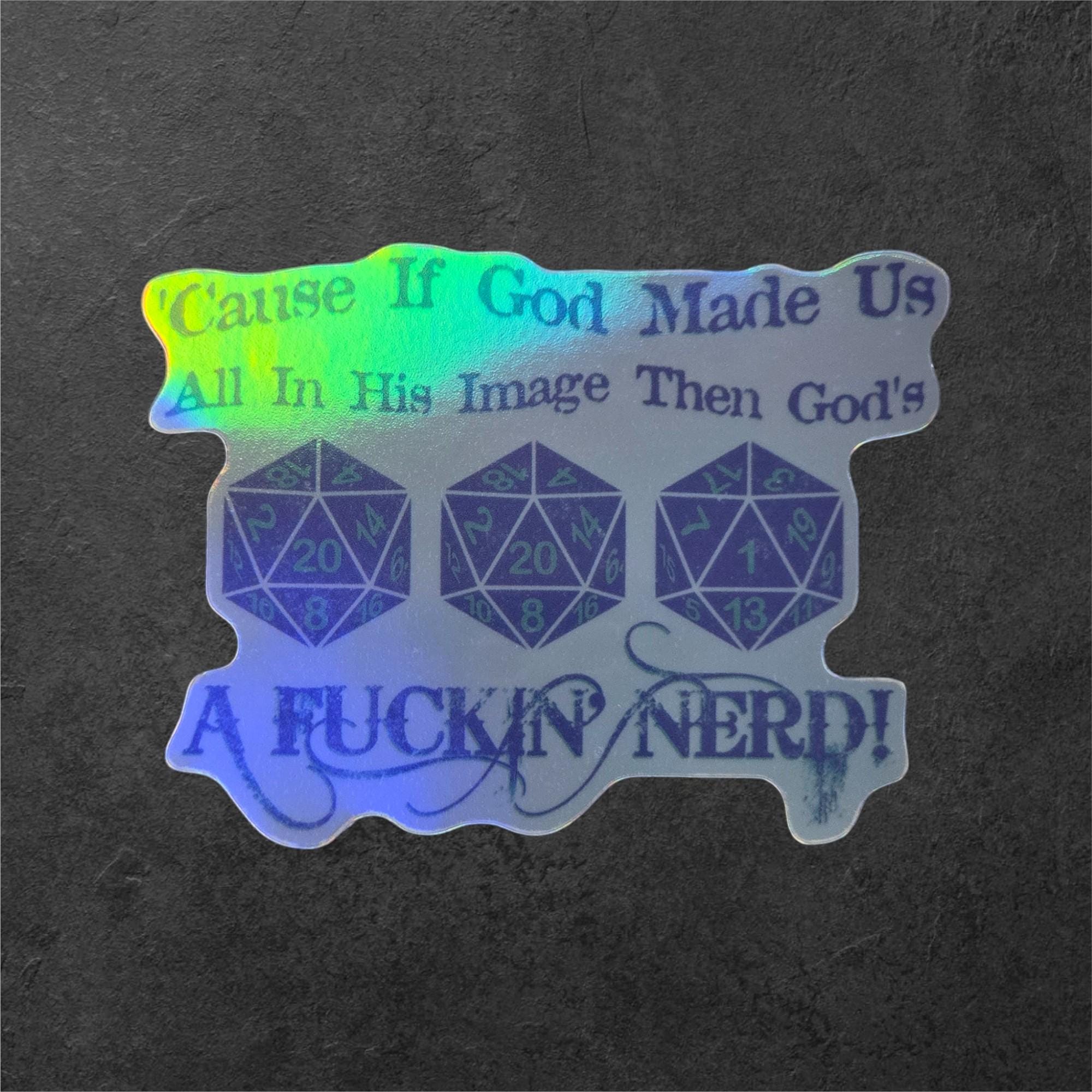 DnD Dice Sticker Funny Nerd Quote Vinyl Sticker Tabletop RPG D20 Gamer Humor Laptop