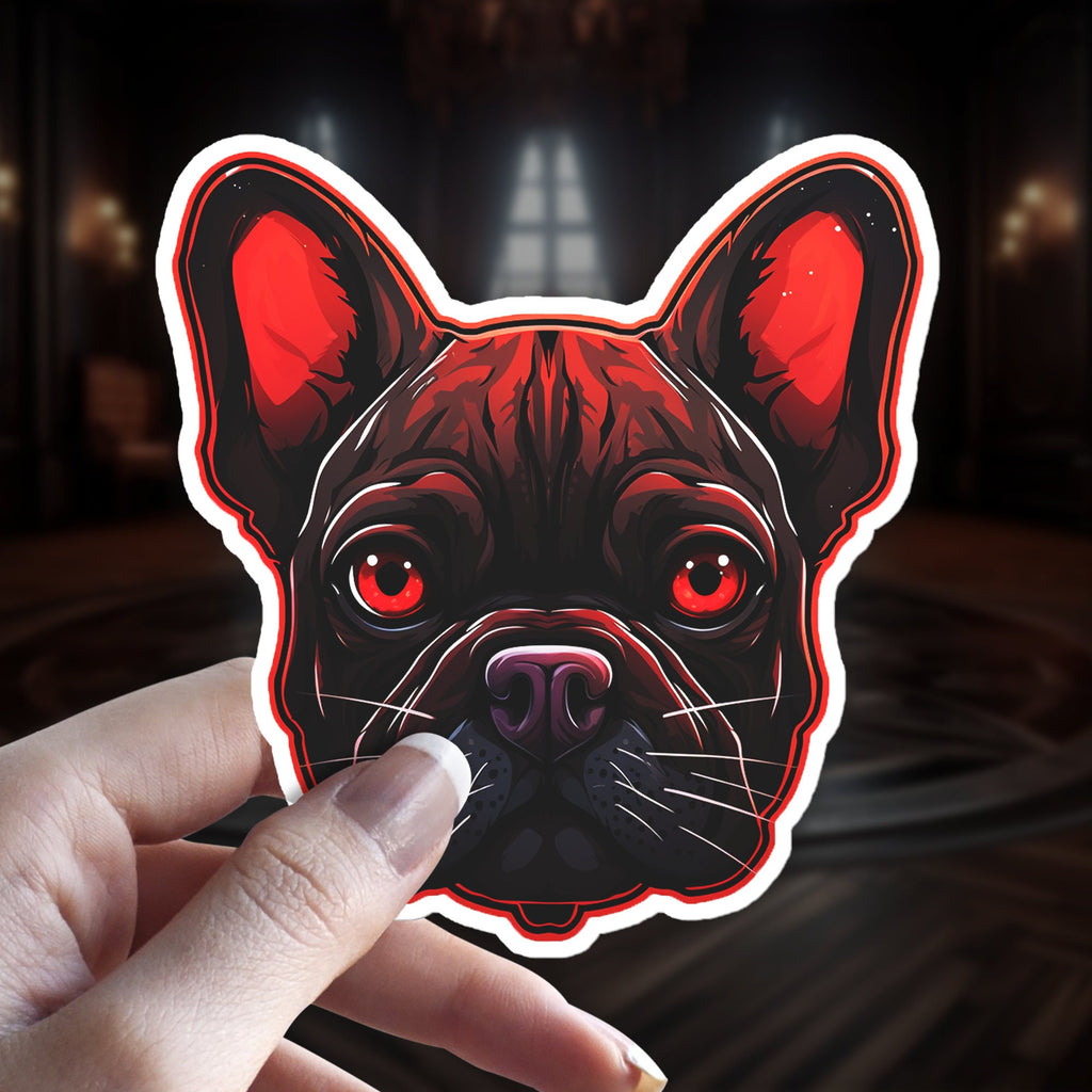 Holographic French Bulldog Sticker: Witchy Gothic Dog Breed Art