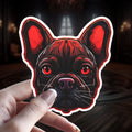 Holographic French Bulldog Sticker: Witchy Gothic Dog Breed Art