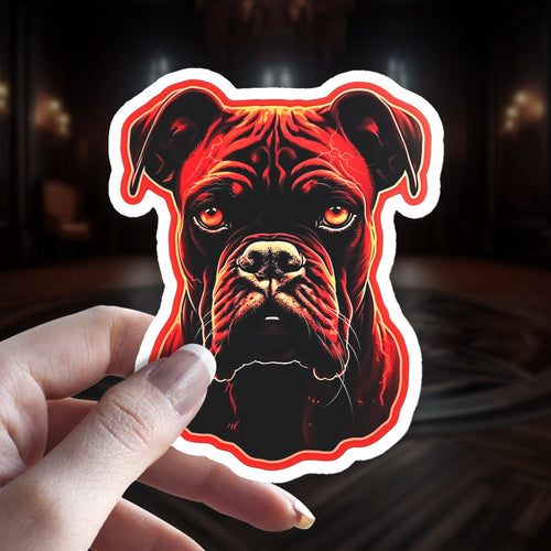 Boxer Dog Breed Witchy Gothic Holographic vinyl sticker