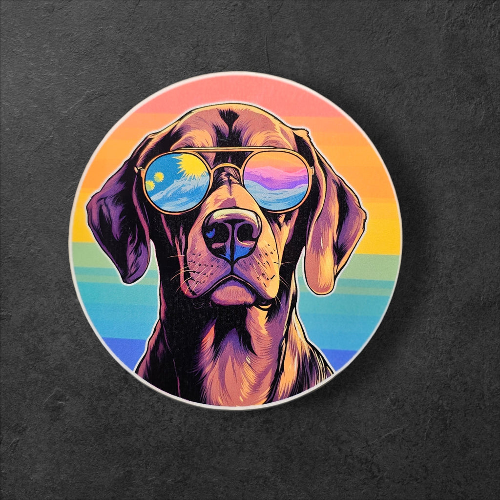 Trippy Plott Hound Sticker: Psychedelic Dog Lover Decal - Holographic Option
