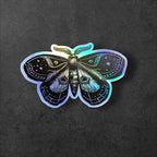 Luna Moth Holographic : Iridescent Butterfly vinyl sticker in White