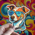 Trippy Jack Russell Terrier Sticker: Kawaii Dog Breed Decal