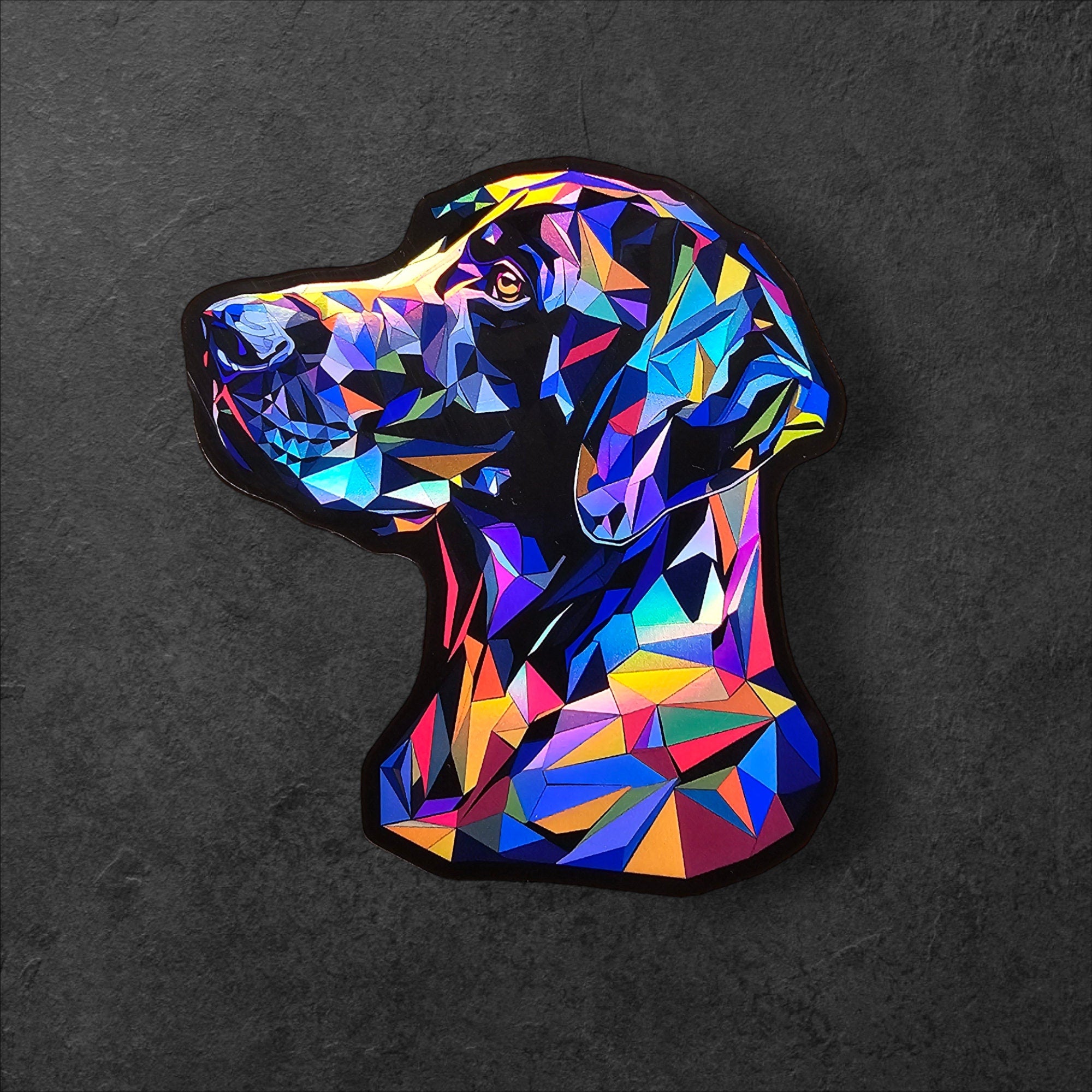 Geometric  Dane Vinyl Sticker – Holographic Dog Decal