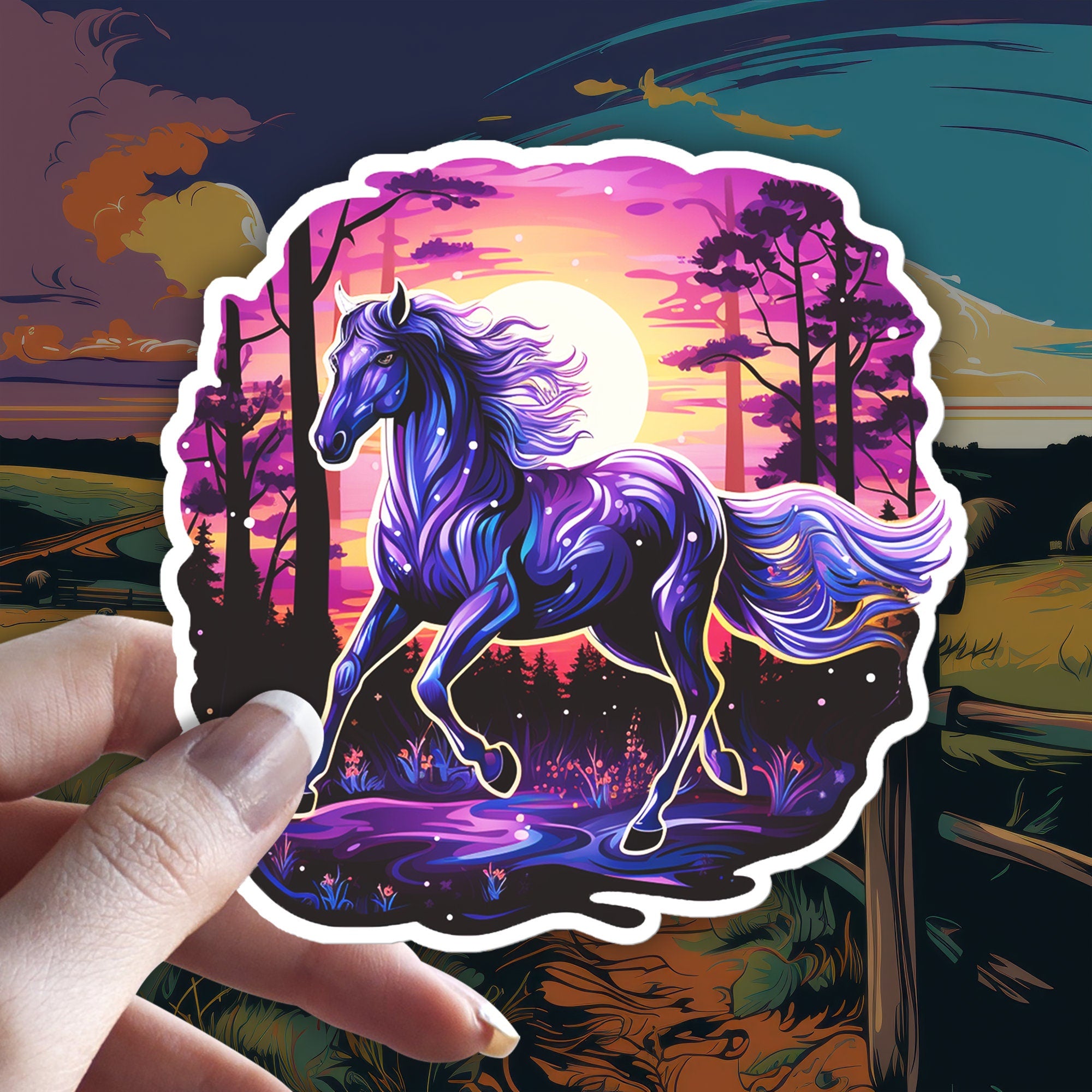 Horse Equestrian Witchy Familiar Decal Holographic Water Resistant
