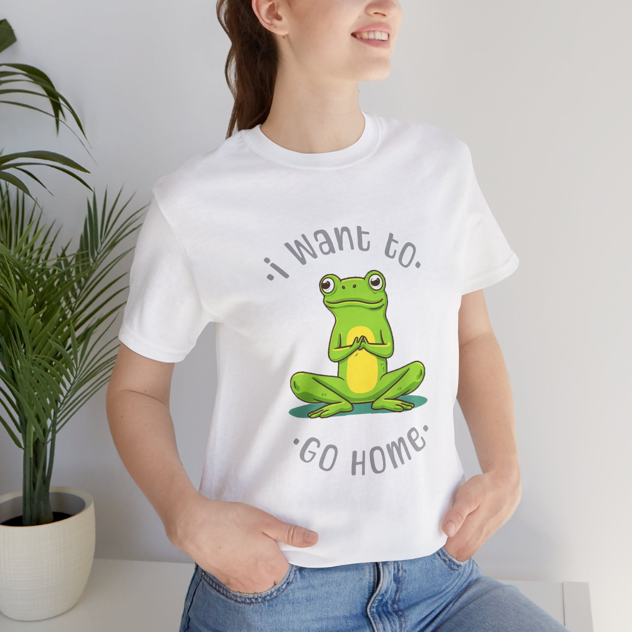 I Want To Go Home Frog Tee — Cute Meditation Frog Graphic T-Shirt
