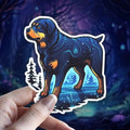 Witchy Rottweiler Familiar Sticker: Water Resistant Dog Lover Decal