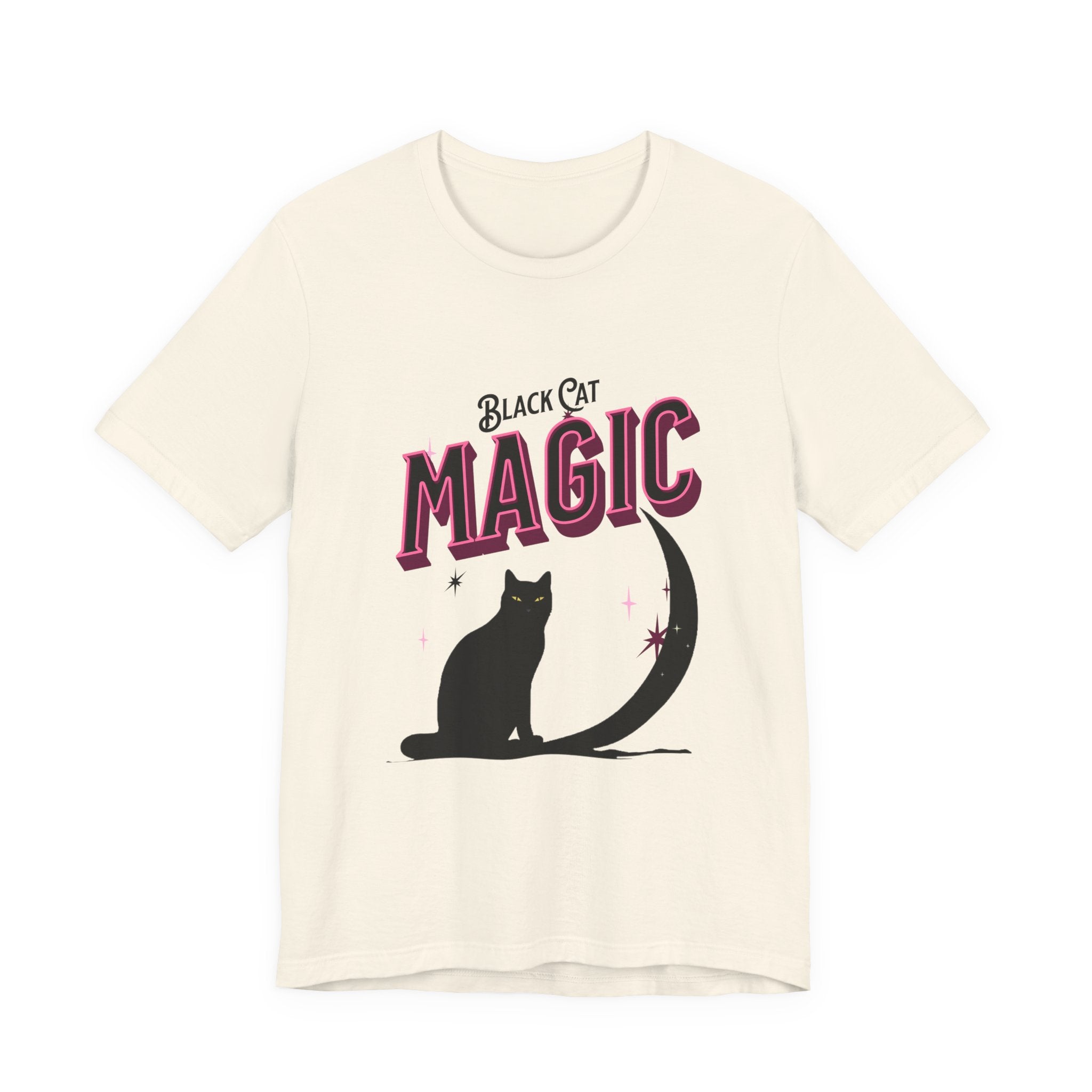 Black Cat Magic T‑Shirt — Halloween Moon Cat Graphic Tee