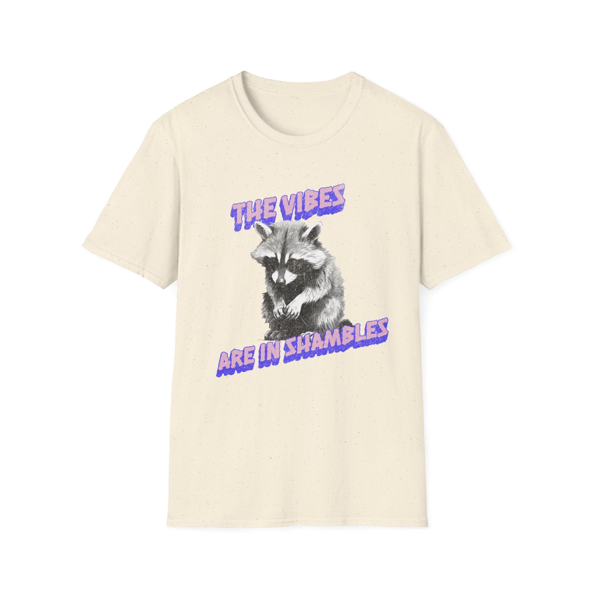The Vibes Racoon T-Shirt — 'The Vibes Are in Shambles' Retro Graphic Tee