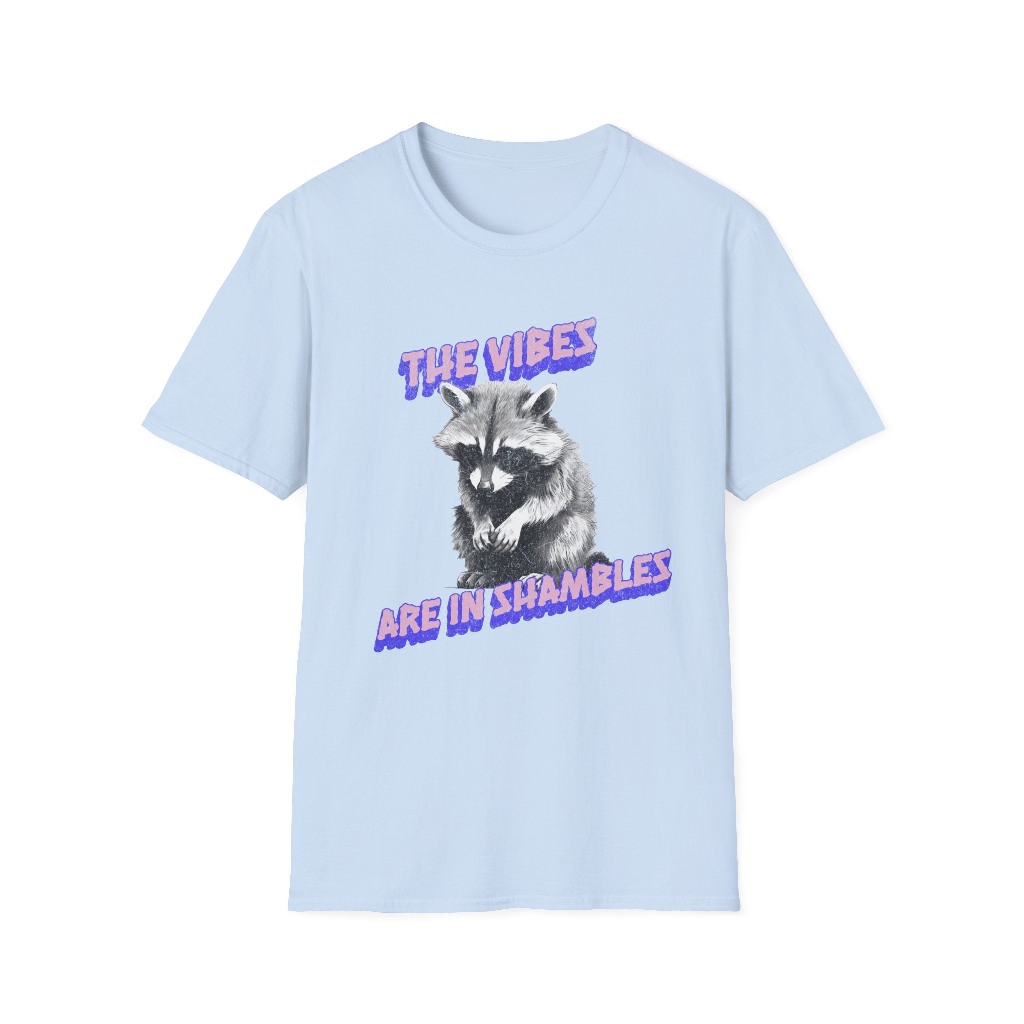 The Vibes Racoon T-Shirt — 'The Vibes Are in Shambles' Retro Graphic Tee