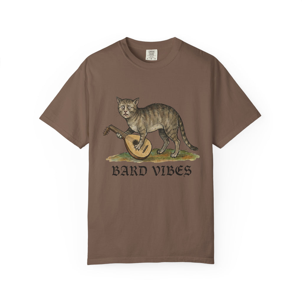 Bard Vibes Cat Shirt | Medieval Cat Art Tee, Funny Folk Fantasy Shirt, Music Lover Gift, DnD Bard Aesthetic Unisex Tee