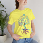 Good Omens Tree of Knowledge Doodle Aziraphale graphic shirt featuring Comic Con Fandom Jersey Short Sleeve Tee