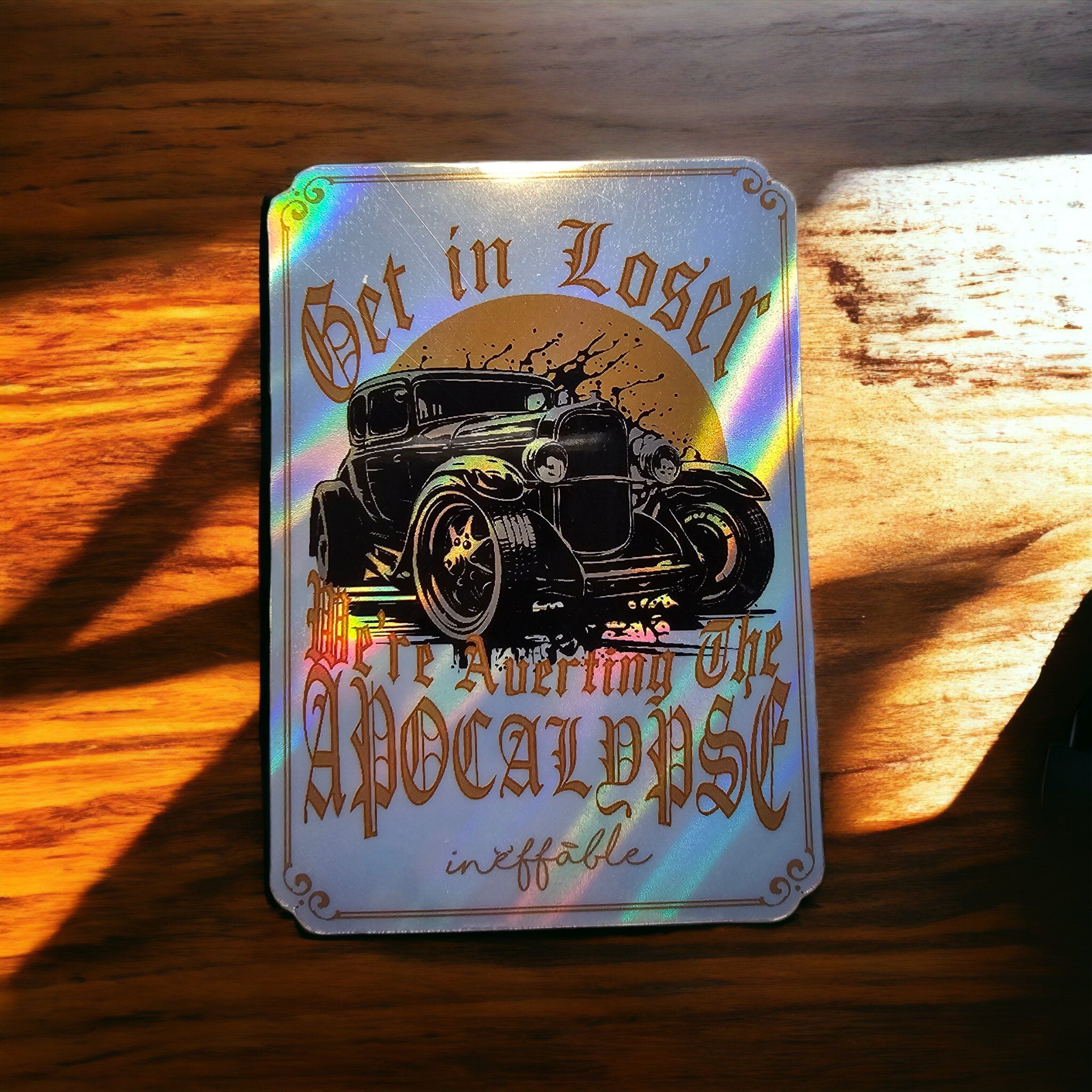 Good Omens Holographic Sticker: Crowley's Car - Get In Loser
