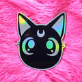 Luna Cat Holographic Sticker: Sailor Moon Anime Decal