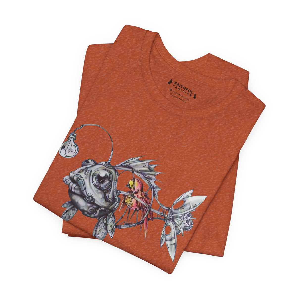 Weirdcore Bird Inside A Fishcage graphic shirt featuring Dreamcore Aesthetic & Grunge