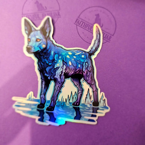 Blue Heeler vinyl sticker featuring Australian Cattle Dog Tarot Water-Resistant