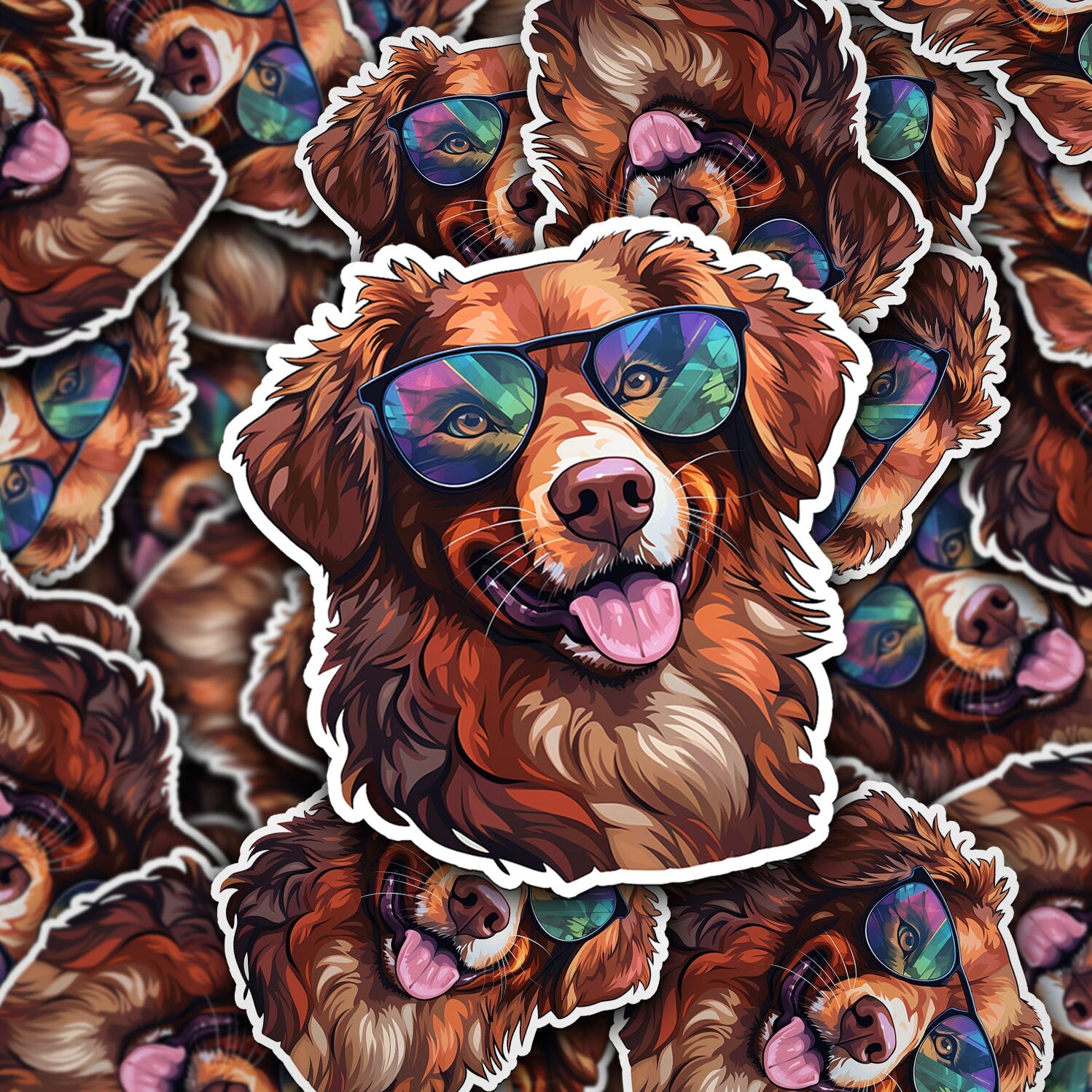 Nova Scotia Duck Tolling Retriever Sticker: Holographic Dog Decal