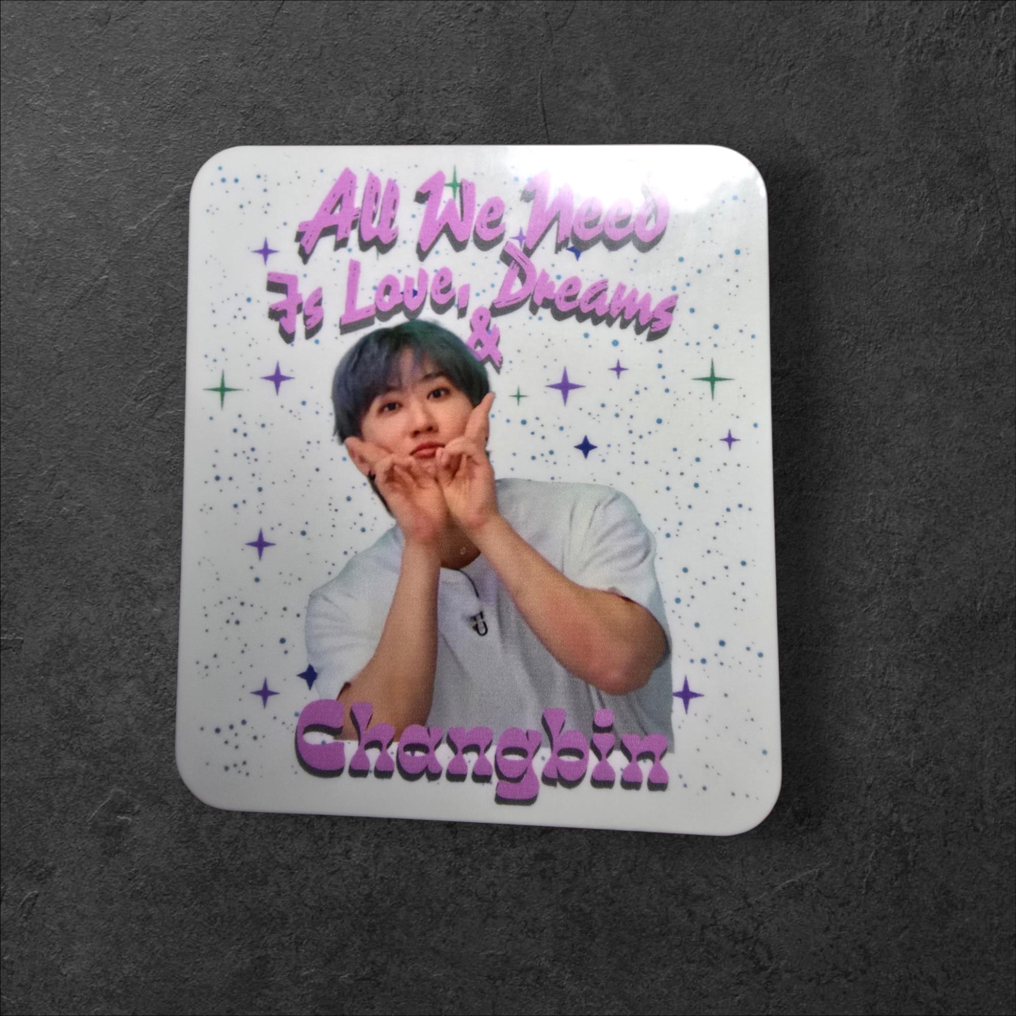 Changbin Sticker | SKZ All We Need Is Love Dreams and Changbin Vinyl Sticker, K-Pop Meme Laptop Water Bottle Decal