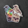 Eat the Rich Bird Skull Sticker – Gothic Anti-Capitalist Vinyl Decal