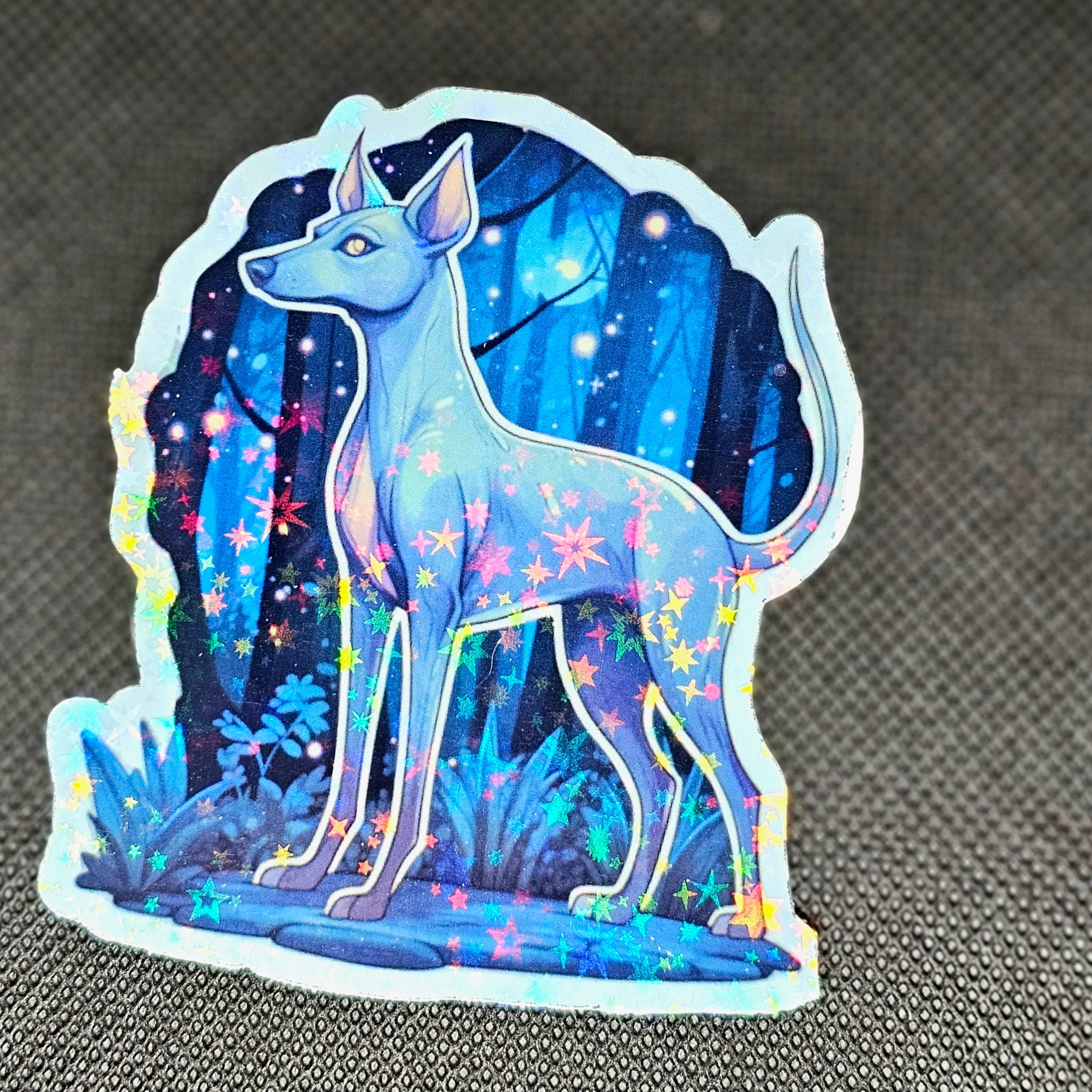 Xoloitzcuintle Sticker: Witchy Mexican Hairless Dog Decal (Holographic Option)