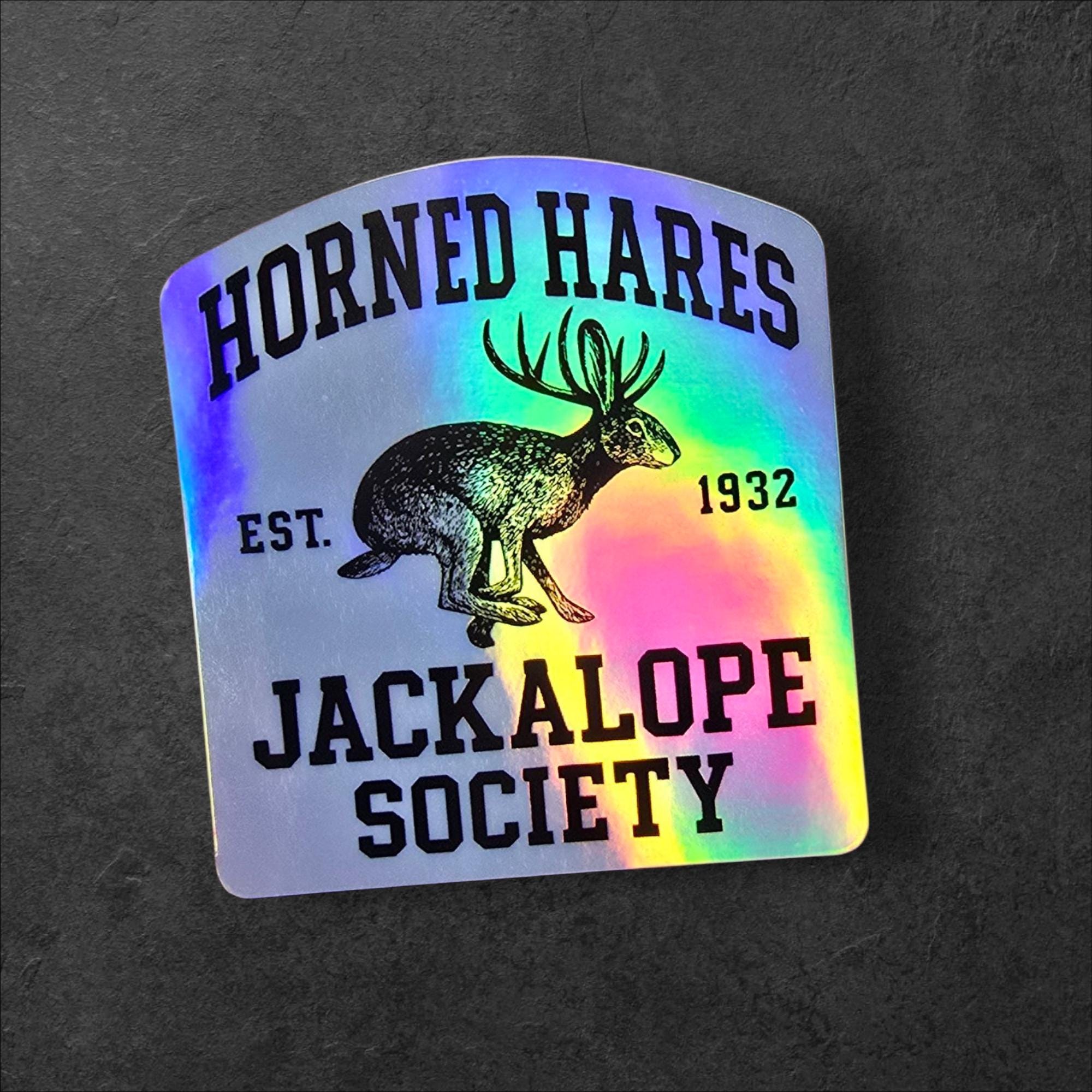 Jackalope Society Sticker: Horned Hare Vinyl Decal - Cryptid Gift