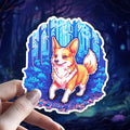 Witchy Corgi Familiar Sticker: Holographic Dog Lover Gift